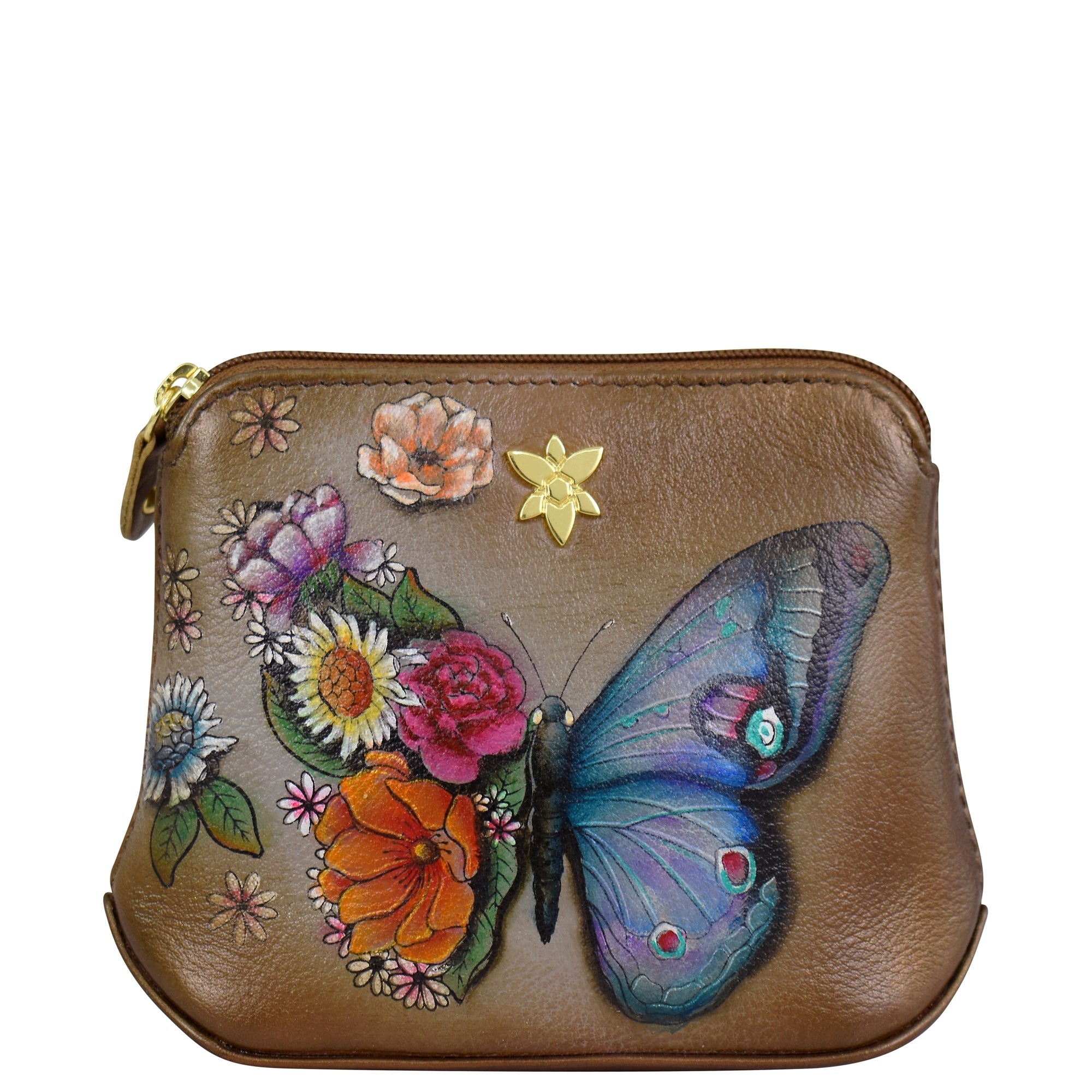 Anuschka handbag Butterfly & shops floral design