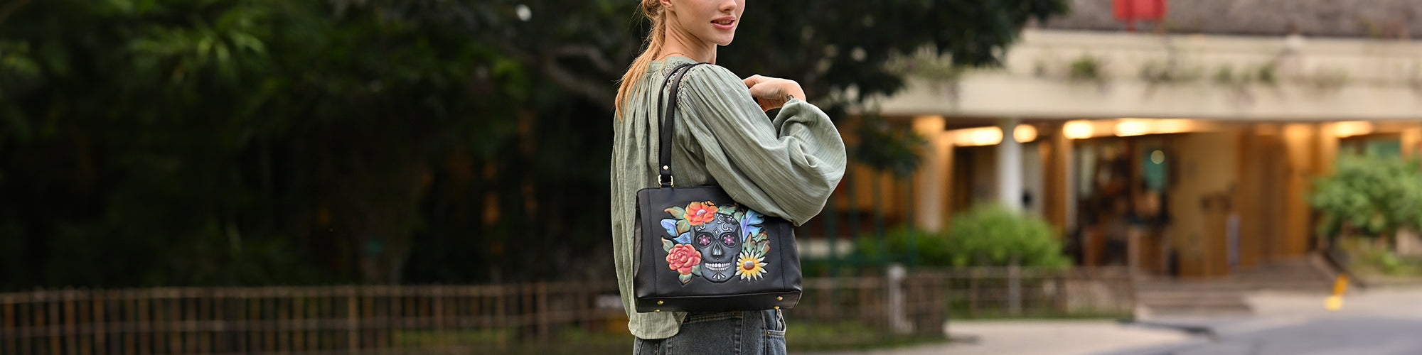 Painted Leather Tote & Shoppers Collection