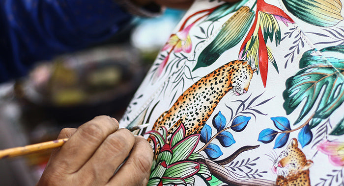 Jungle Queen Ivory Hand Painted bags and accessories