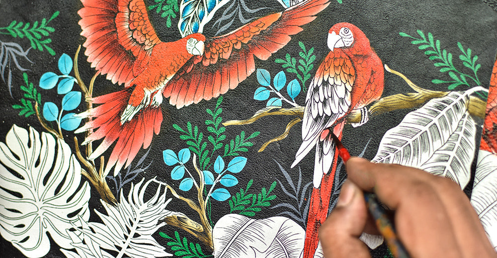 Rainforest Beauties Hand Painted bags and accessories