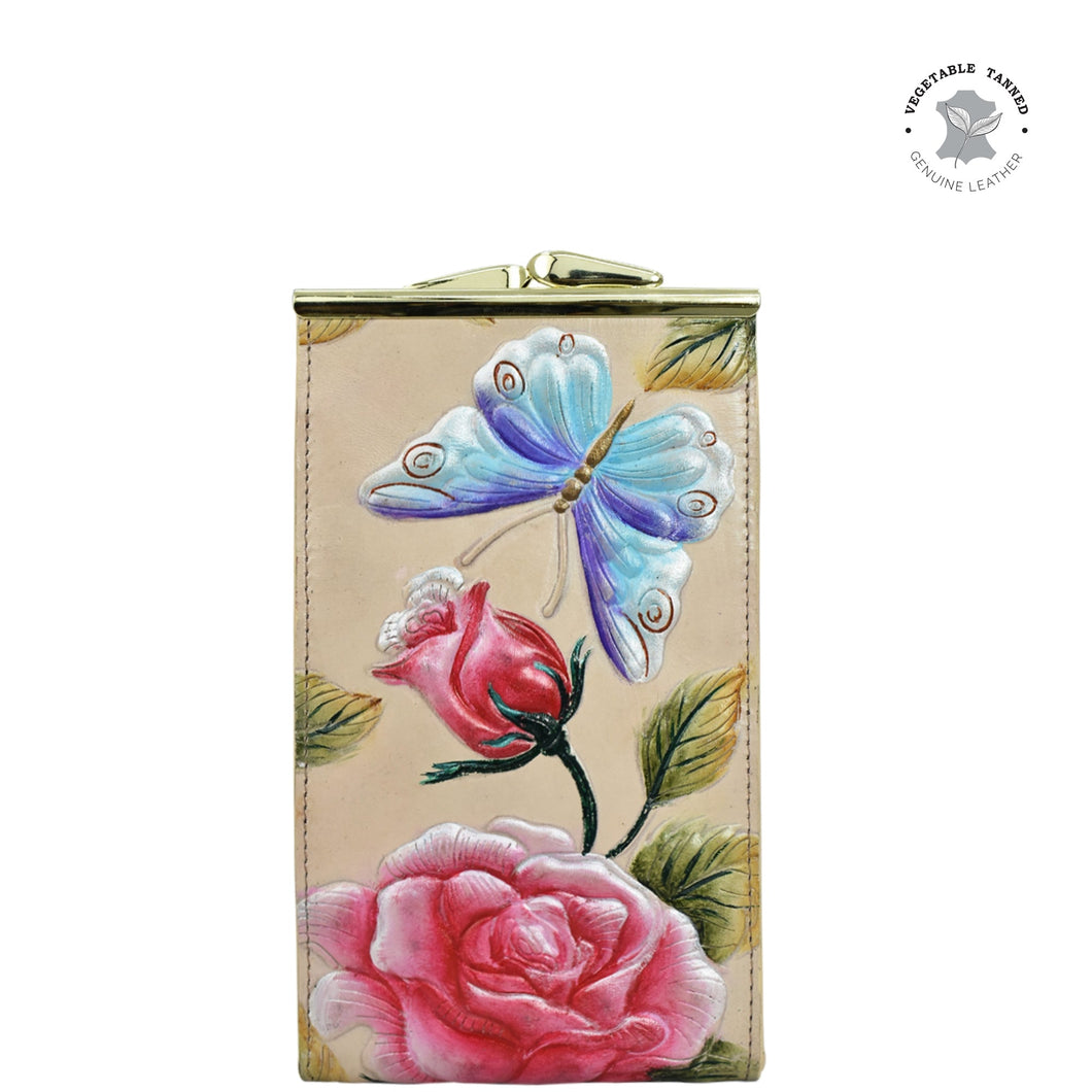 Tooled Rose Almond Double Eyeglass Case - 1009