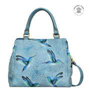 Tooled Bird Sky Multi Compartment Satchel - 690