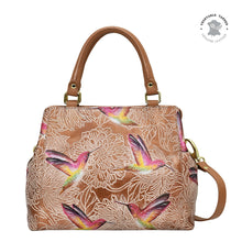 Load image into Gallery viewer, Tooled Bird Tan Multi Compartment Satchel - 690
