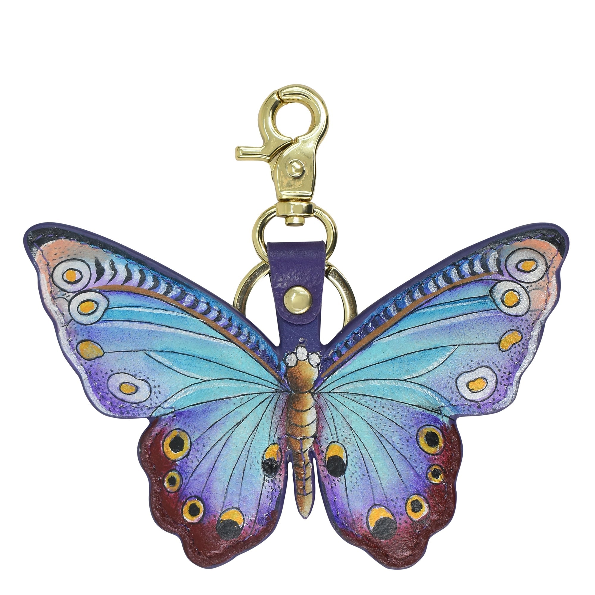 Painted Leather Bag Charm - K0007