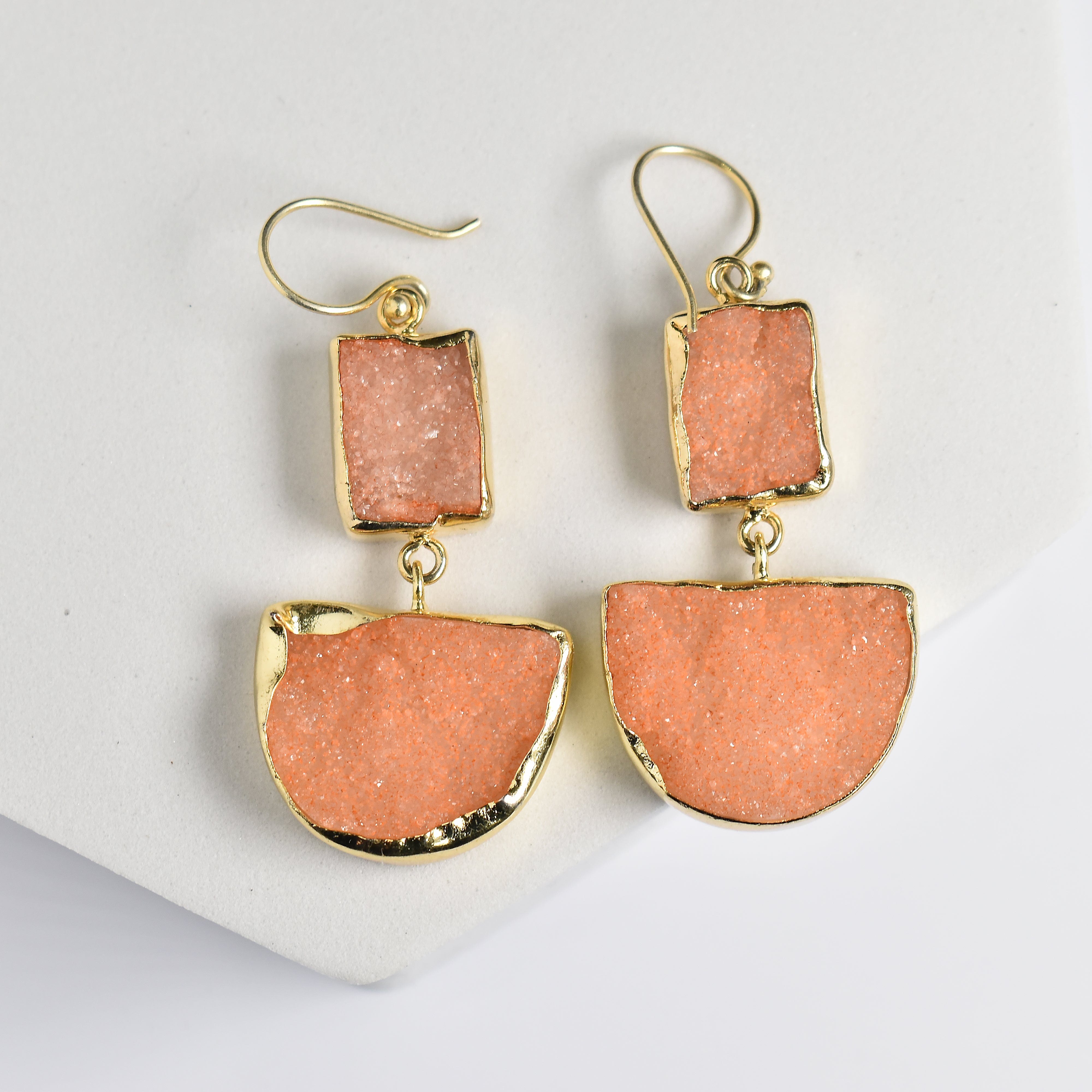 Two-Tiered Geometric Earrings - VER0010