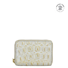 Load image into Gallery viewer, Croco Embossed Cream Gold Accordion Style Credit And Business Card Holder - 1110
