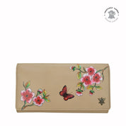 Flower Garden Almond Three Fold Wallet - 1150