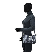 Load image into Gallery viewer, Fabric with Leather Trim East/West Hobo - 12013
