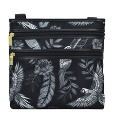 Load image into Gallery viewer, Fabric with Leather Trim Crossbody with Slip Pocket - 12017
