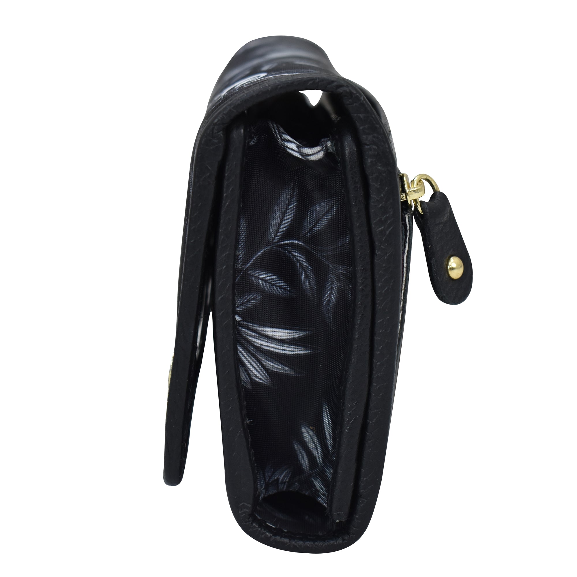 Fabric with Leather Trim Three-Fold RFID Wallet - 13007