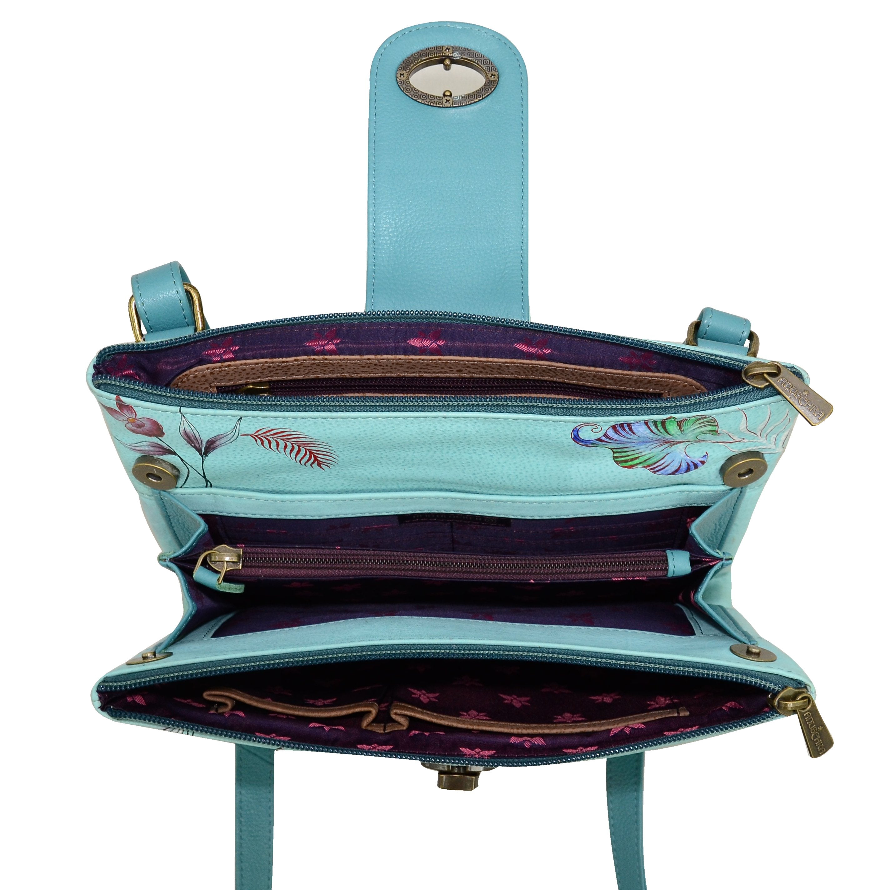 RFID Blocking Triple Compartment Crossbody Organizer - 595