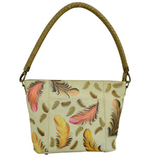 Load image into Gallery viewer, Anuschka Style 608, handpainted Medium Tote. Floating Feathers Ivory painting
