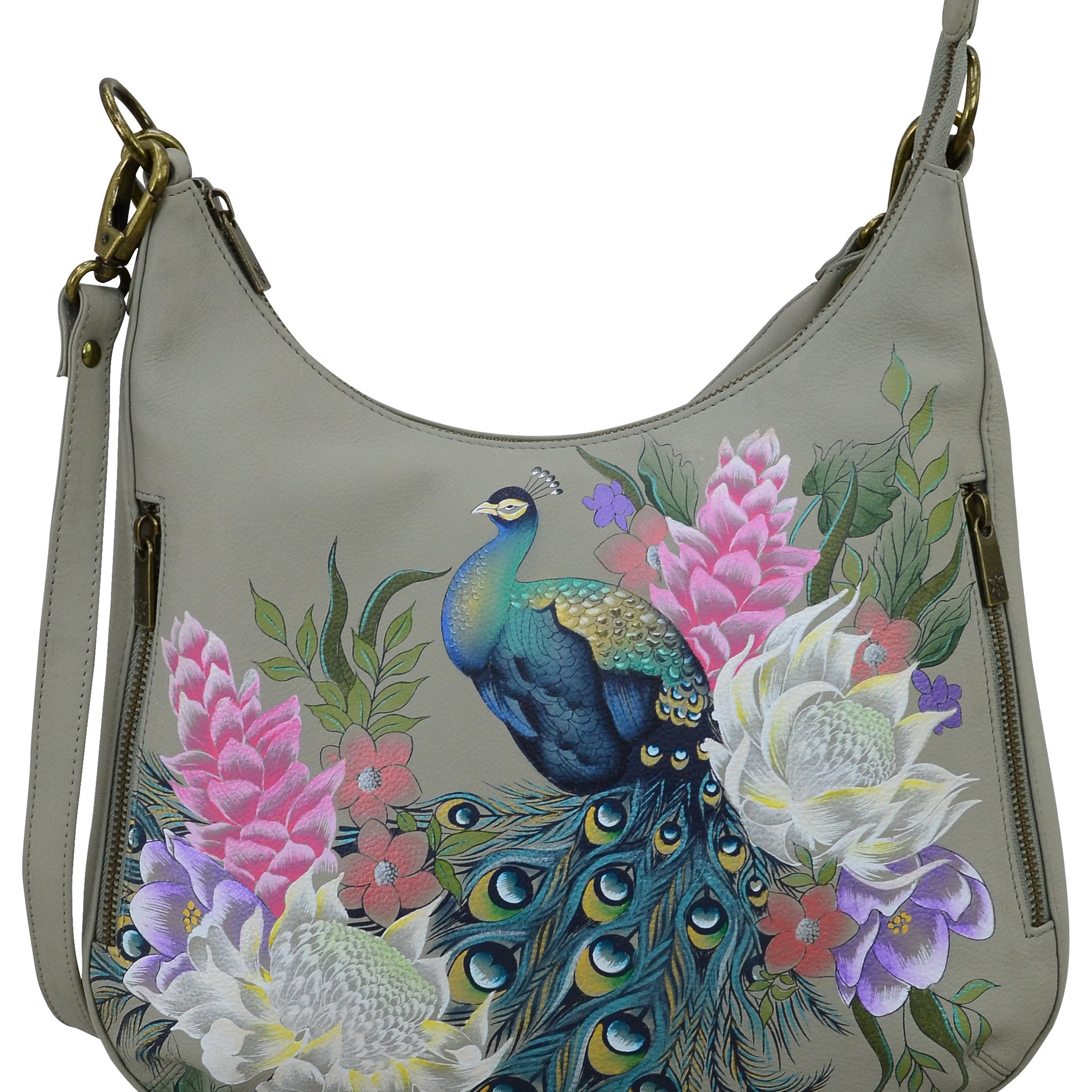 Regal Peacock Convertible Slim Hobo With Crossbody Strap - 662