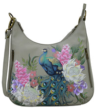 Load image into Gallery viewer, Regal Peacock Convertible Slim Hobo With Crossbody Strap - 662
