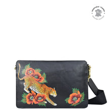 Load image into Gallery viewer, Anuschka Triple Compartment Crossbody with Enigmatic Leopard painting
