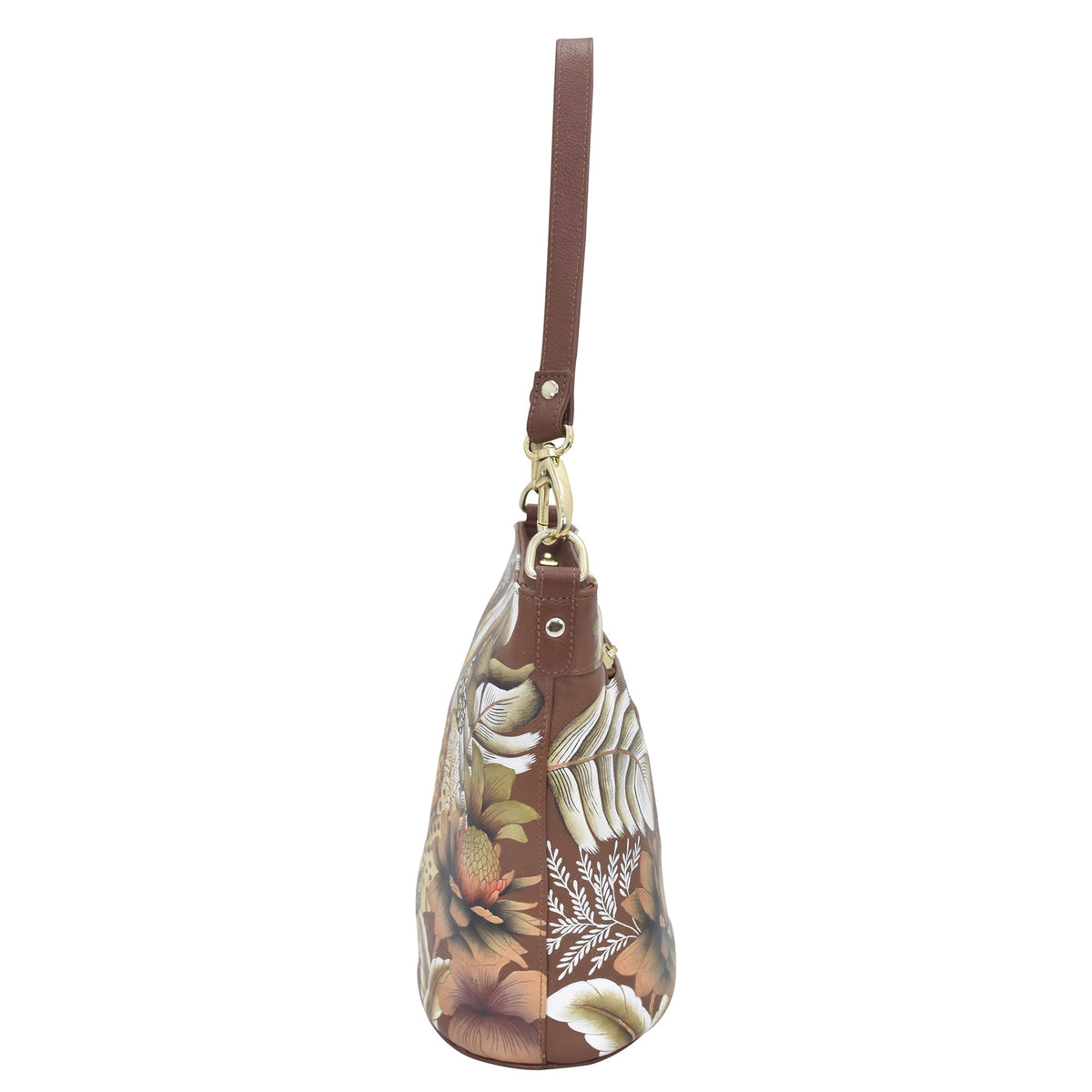 Leather Hand Painted Tall Bucket Hobo - 699 – Anuschka (UK)