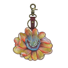 Load image into Gallery viewer, Anuschka style K0033, Handpainted Leather Bag Charm.Floral Passion painting in Multi color.
